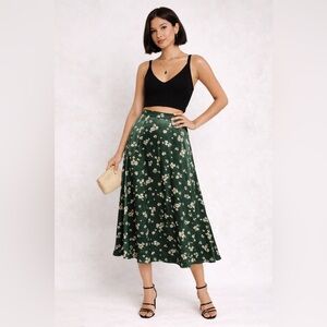 & Other Stories Daisy Print Flared Midi Skirt